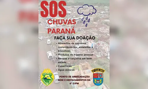
							6ª CIPM de Ivaiporã arrecada doações para vítimas de tornado
						
						