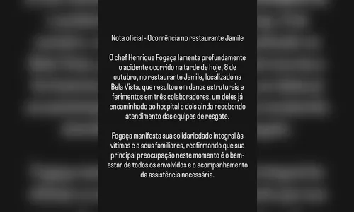 
							Saiba quem era a vítima do acidente no restaurante ligado a Fogaça
						
						