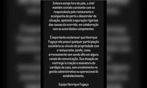 
							Saiba quem era a vítima do acidente no restaurante ligado a Fogaça
						
						