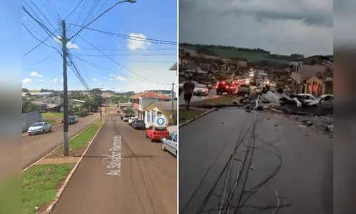 
							Veja fotos de antes e depois de cidade destruída por tornado no PR
						
						