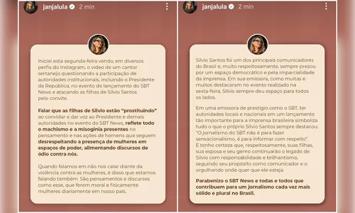 
							Janja se manifesta após fala de Zezé Di Camargo sobre o SBT
						
						