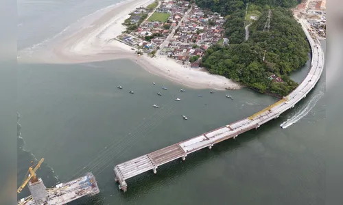 
							Vídeo mostra de perto avanço das obras da Ponte de Guaratuba; veja
						
						