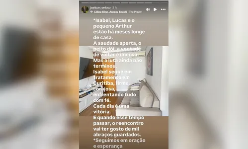 
							Pai e marido de Isabel Veloso abrem o coração após internação na UTI
						
						