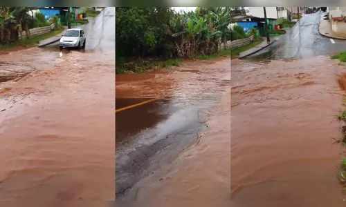 
							Chuva alaga rua e gera transtorno em Apucarana; assista ao vídeo
						
						