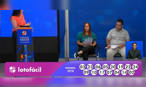 
							Confira o resultado do concurso 3578 da Lotofácil deste sábado (03)
						
						