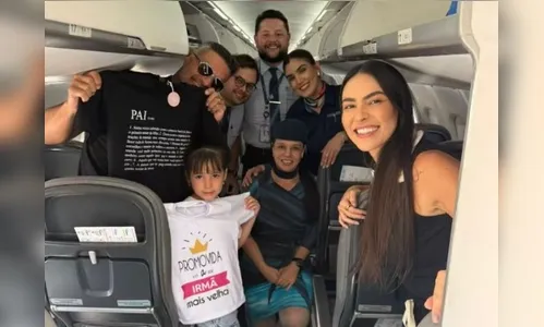 
							Empresária anuncia gravidez em voo e surpreende marido e filha; veja vídeo
						
						