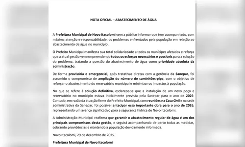 
							Novo Itacolomi faz ações emergenciais para enfrentar falta de água
						
						