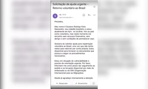 
							Paranaense morto na Ucrânia pediu ajuda à Embaixada para voltar ao Brasil
						
						