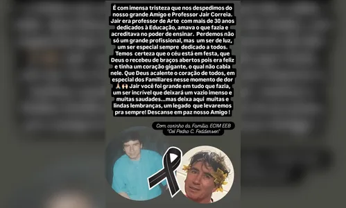 
							Professor morre em acidente ao voltar de casamento de sobrinha no Paraná
						
						