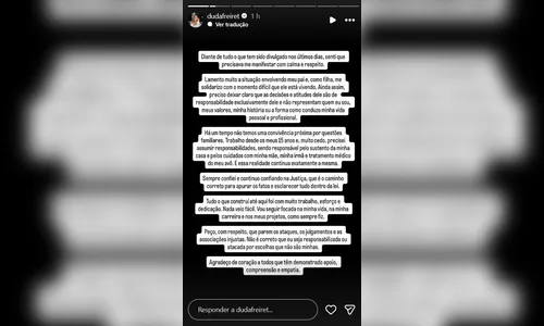 
							Duda Freire quebra o silêncio após prisão do pai: 