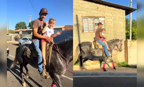 
							Menina se emociona após padrasto buscá-la de égua em escola no Paraná; veja vídeo
						
						