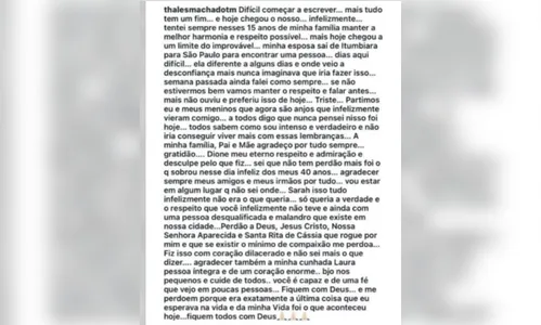 
							Veja as postagens que Thales fez antes de matar os filhos e tirar a própria vida
						
						