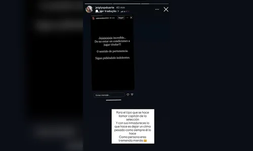 
							Capitão da Venezuela critica Savarino nas redes sociais e esposa do meia rebate
						
						