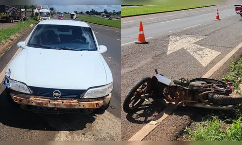 
							Câmera registra acidente entre carro e moto na BR-376 em Apucarana; veja
						
						