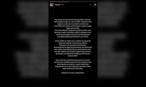 
							Motociclista morre em acidente com ônibus da ex-BBB Flay
						
						