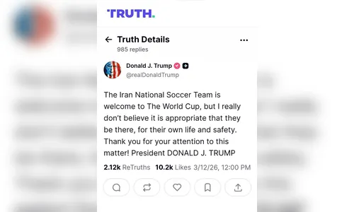 
							Trump reage à saída do Irã da Copa: “Não é apropriado participar”
						
						