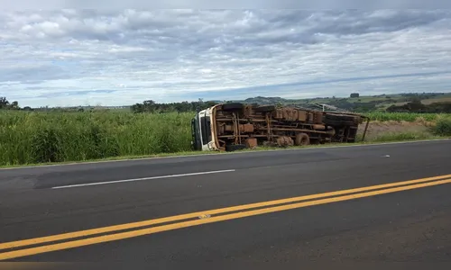 
							Caminhão carregado com frango tomba no Contorno Norte de Apucarana
						
						