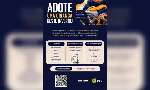 
							PRF lança campanha de arrecadação de agasalhos infantis em todo o Paraná
						
						