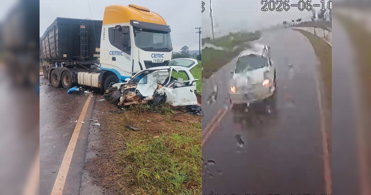 Câmera de carreta flagra acidente que matou casal no noroest
