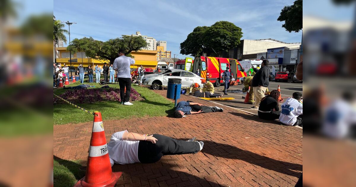 Simulado de acidente grave mobiliza equipes de socorro e trânsito em Apucarana