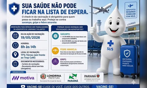 
							Aeroporto de Londrina recebe ação de vacinação contra gripe nesta terça (19)
						
						