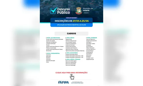 
							Concurso em Iretama (PR) abre 118 vagas com salários de até R$ 13 mil
						
						