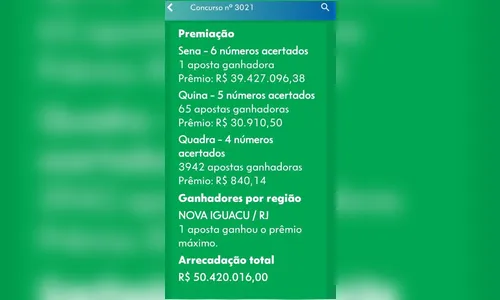 
							Aposta única acerta as seis dezenas da Mega-Sena; veja os números sorteados
						
						