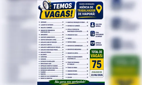 
							Confira as vagas de emprego no Sine de Ivaiporã nesta segunda-feira (22.06)
						
						