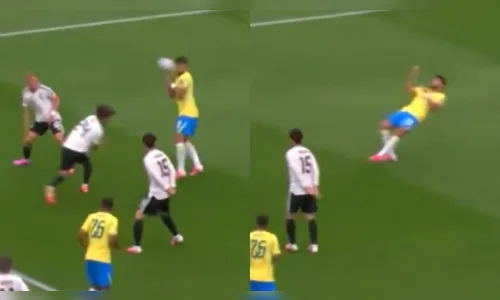 
							Lucas Paquetá leva bolada de colega em Brasil x Japão e cena vira meme; veja
						
						