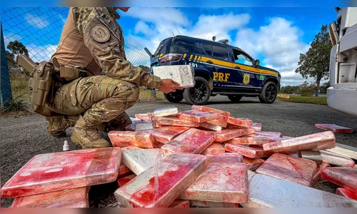 
							PRF apreende quase 100 kg de cocaína escondidos em carreta no PR; assista
						
						