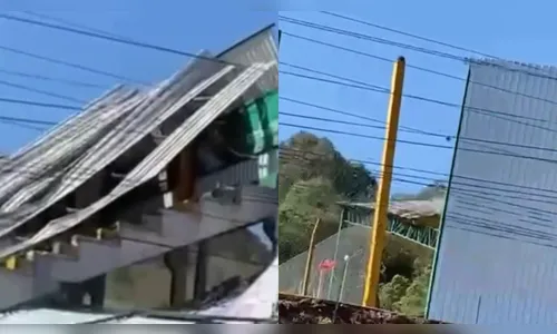 
							Vídeo: estrutura de estádio desaba após fortes rajadas de vento em SC
						
						