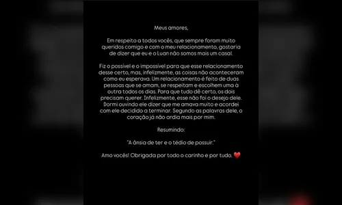 
							Influenciadora Victória Miranda confirma término de relacionamento com Luan Pereira
						
						