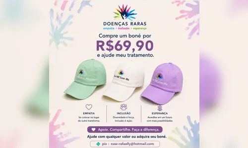 
							'Tive que aprender a não ter sonhos': apucaranense vende bonés para custear tratamento de doença rara
						
						