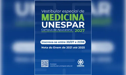 
							Unespar abre vestibular de Medicina para o campus de Apucarana com uso das notas do Enem
						
						
