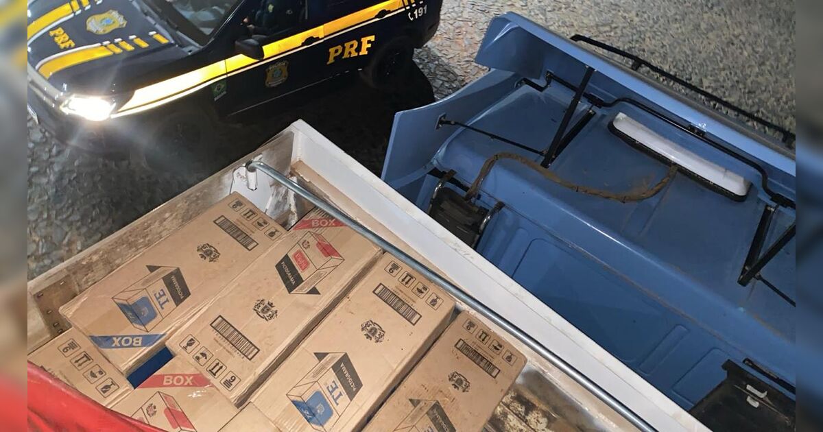 Condutor é preso na BR-153 com carga milionária de cigarros vindos do Paraguai