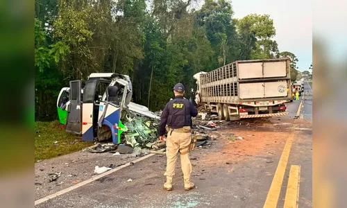 
							Acidente entre ônibus e carreta deixa 23 mortos e cinco feridos na BR-373 no Paraná
						
						