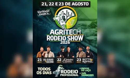 
							Agritech Rodeio Show agita final de semana em Jandaia do Sul; veja a programação
						
						