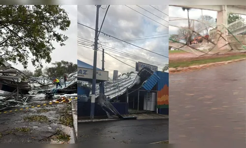 
							Chuva torrencial e ventos fortes provocam destruição e bloqueiam rodovia de SP
						
						