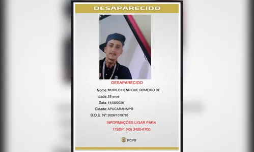 
							Corpo encontrado em Rolândia é de jovem de Apucarana que estava desaparecido
						
						