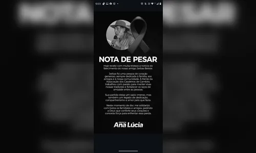 
							Morre Jarbas Beleze, liderança da Associação dos Cavaleiros de Cambira, aos 79 anos
						
						