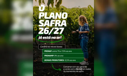 
							Sicredi disponibiliza R$ 72,1 bilhões no Plano Safra 2026/2027
						
						