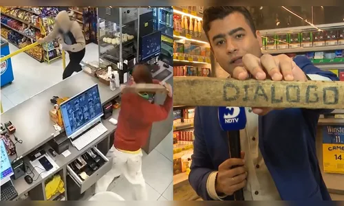 
							Funcionário impede roubo a comércio batendo no ladrão com pedaço de pau em SC
						
						