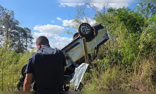 
							Motorista capota carro e depois sofre ataque de enxame de abelhas em Apucarana (PR)
						
						