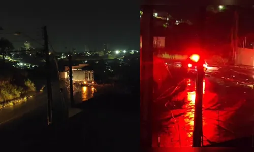 VÍDEO: Caminhão derruba poste, foge e deixa rua sem energia em Apucarana