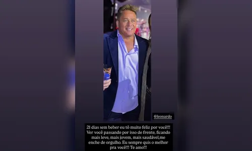 
							Poliana Rocha celebra 21 dias de Leonardo sem álcool e destaca melhora na saúde do cantor
						
						