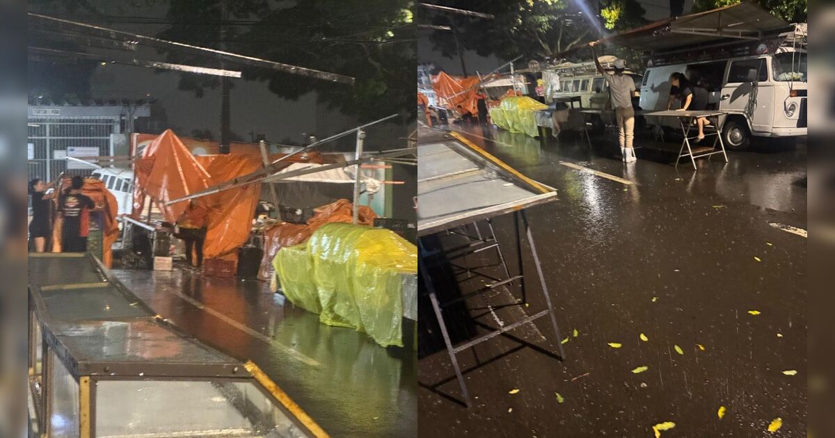 Vídeo: vendaval arranca lonas de tradicional feira livre em Londrina