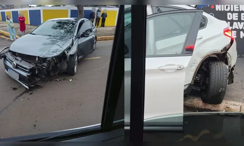 
							Imagens mostram momento em que carro voa sobre faixa elevada e colide contra BMW em Apucarana
						
						