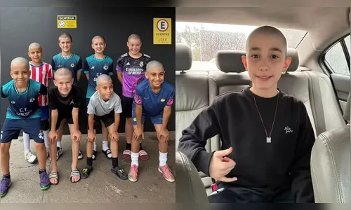 
							Amigos de time raspam a cabeça para apoiar menino com câncer no PR
						
						