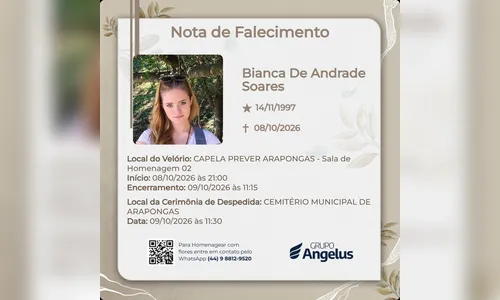 
							Jovem que lutou seis anos contra câncer cerebral será sepultada nesta sexta-feira em Arapongas
						
						