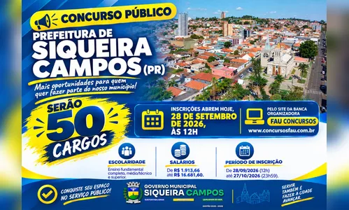 
							Prefeitura de cidade do PR abre concurso com 50 vagas imediatas; confira
						
						